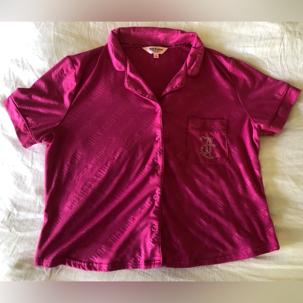 juicy couture hot pink pajama top - women’s large